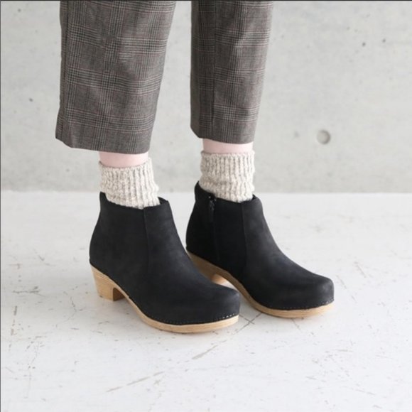 Black Milled Nubuck Ankle Bootie 36 